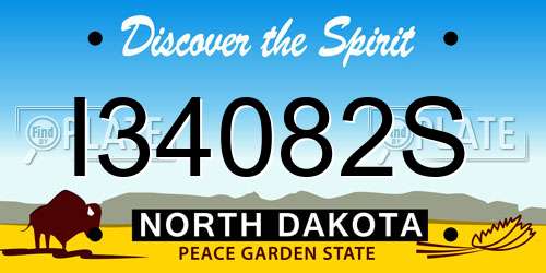 I34082S North Dakota License Plate