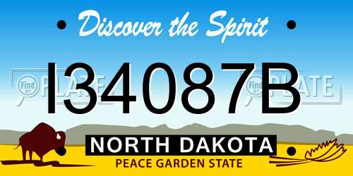 I34087B North Dakota License Plate