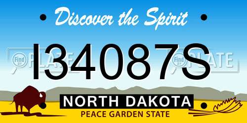 I34087S North Dakota License Plate