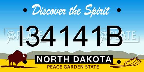 I34141B North Dakota License Plate