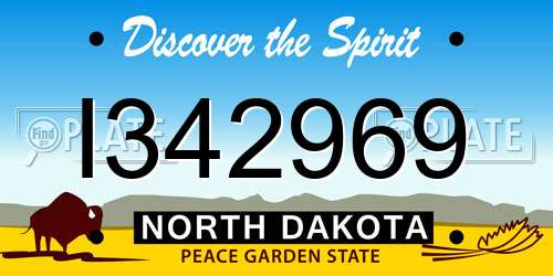 I342969 North Dakota License Plate