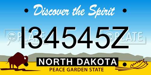 I34545Z North Dakota License Plate