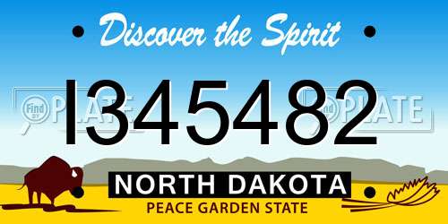 I345482 North Dakota License Plate
