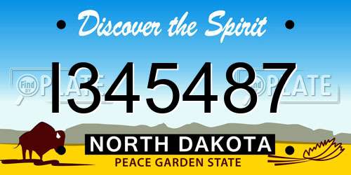 I345487 North Dakota License Plate