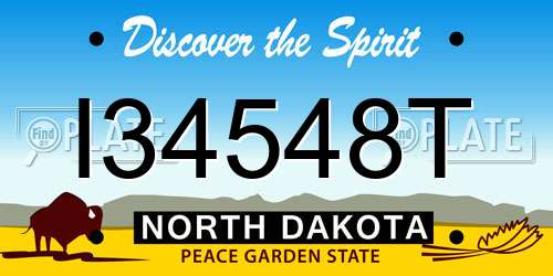 I34548T North Dakota License Plate