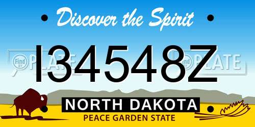 I34548Z North Dakota License Plate