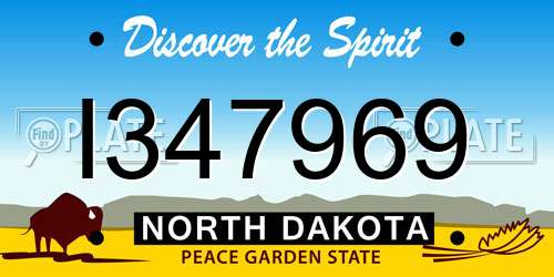 I347969 North Dakota License Plate
