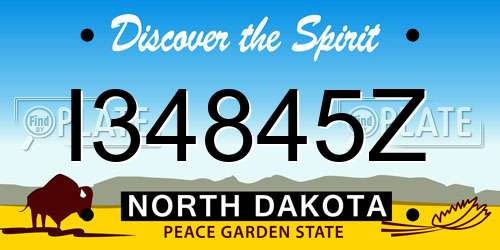 I34845Z North Dakota License Plate