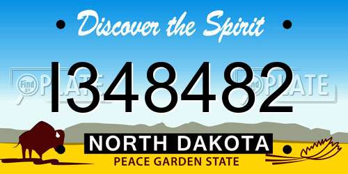 I348482 North Dakota License Plate