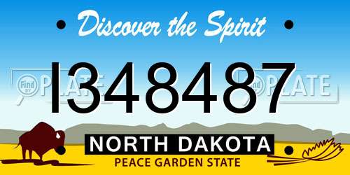 I348487 North Dakota License Plate