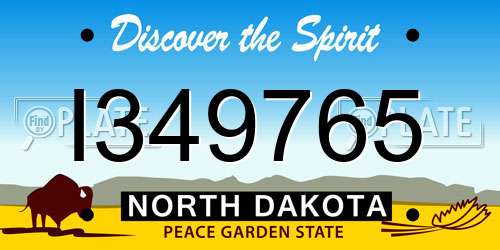 I349765 North Dakota License Plate