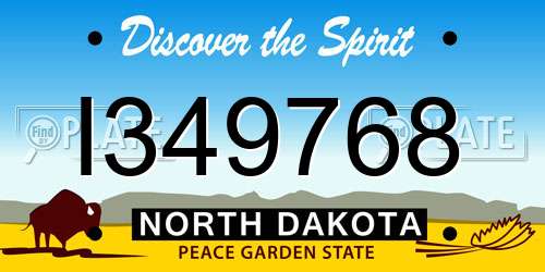 I349768 North Dakota License Plate