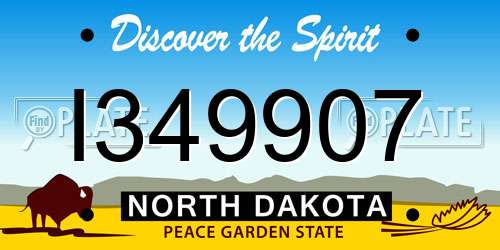 I349907 North Dakota License Plate