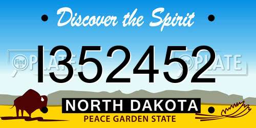 I352452 North Dakota License Plate