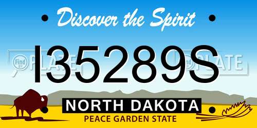 I35289S North Dakota License Plate