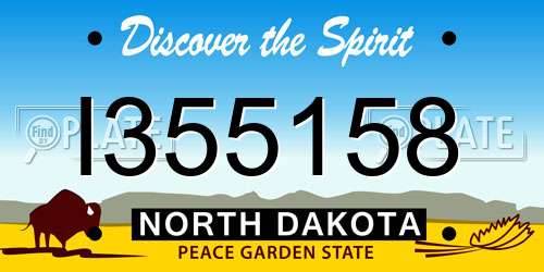 I355158 North Dakota License Plate