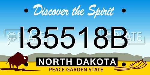 I35518B North Dakota License Plate