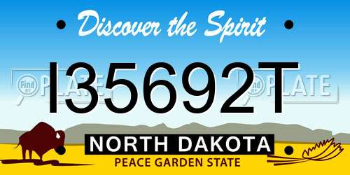I35692T North Dakota License Plate