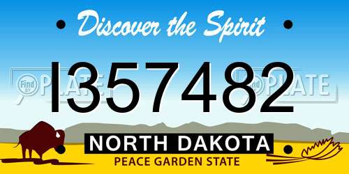 I357482 North Dakota License Plate