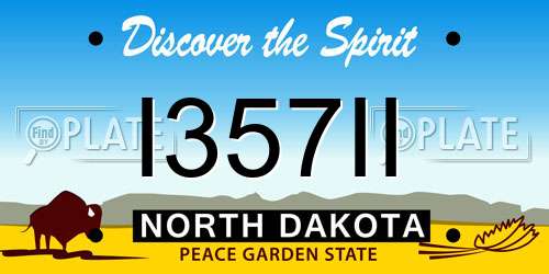I357II North Dakota License Plate