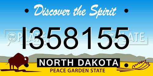 I358155 North Dakota License Plate