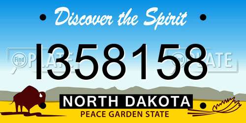 I358158 North Dakota License Plate
