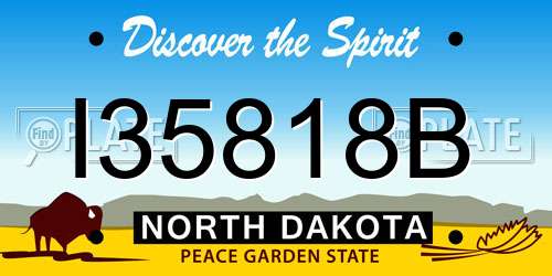 I35818B North Dakota License Plate