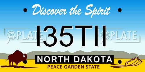 I35TII North Dakota License Plate