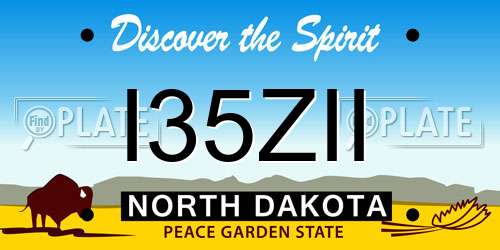 I35ZII North Dakota License Plate