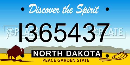 I365437 North Dakota License Plate