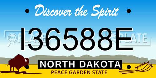 I36588E North Dakota License Plate