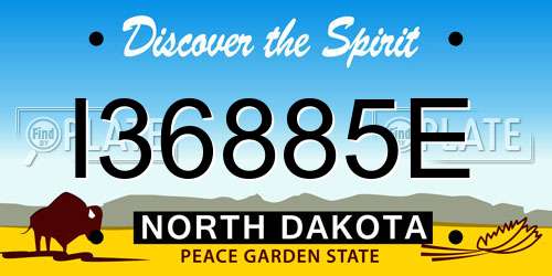 I36885E North Dakota License Plate