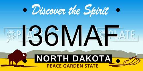 I36MAF North Dakota License Plate