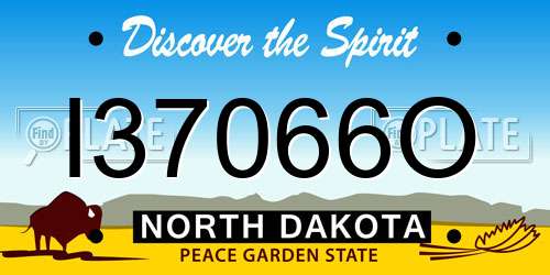 I37066O North Dakota License Plate