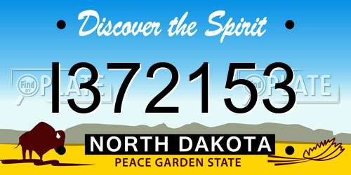 I372153 North Dakota License Plate