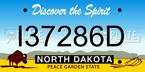 I37286D North Dakota License Plate