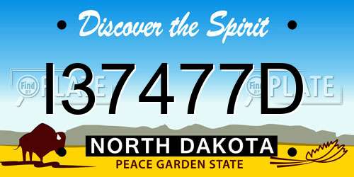 I37477D North Dakota License Plate