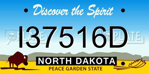 I37516D North Dakota License Plate