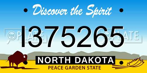 I375265 North Dakota License Plate