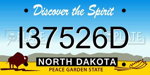 I37526D North Dakota License Plate