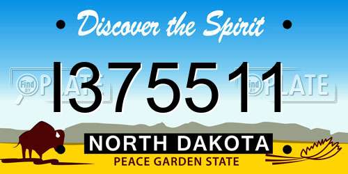 I375511 North Dakota License Plate