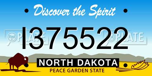 I375522 North Dakota License Plate