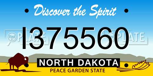I375560 North Dakota License Plate