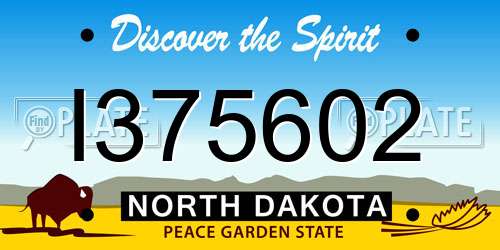I375602 North Dakota License Plate