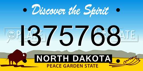 I375768 North Dakota License Plate