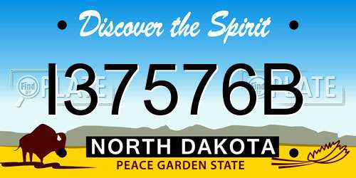 I37576B North Dakota License Plate