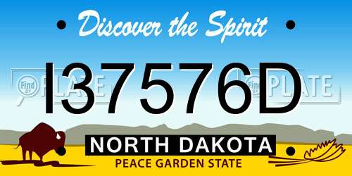 I37576D North Dakota License Plate