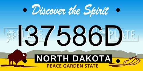 I37586D North Dakota License Plate