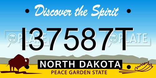 I37587T North Dakota License Plate