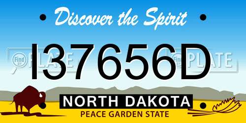 I37656D North Dakota License Plate